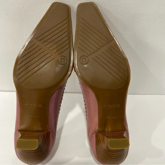 Nicole Bedeliapin Size 9 Rose Gold Woven Heels with Buckle Detail - Picture 11 of 14